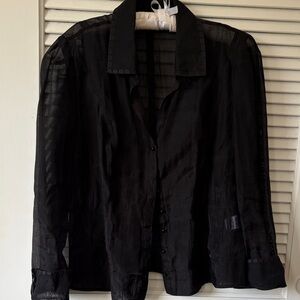 Sheer Black Women's shirt Jacket